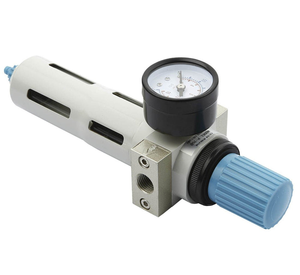 Filtro aria con regolatore di pressione del separatore d'acqua,con valvola di riduzione e manometro, accessorio per utensili pneumatici, 1/4 P-750 Pro