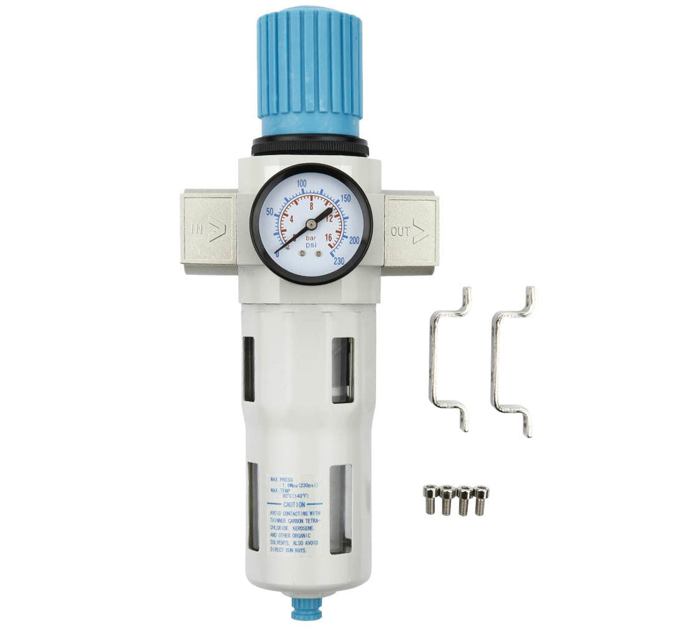 Filtro aria con regolatore di pressione del separatore d'acqua,con valvola di riduzione e manometro, accessorio per utensili pneumatici, 3/4 P-780 Pro