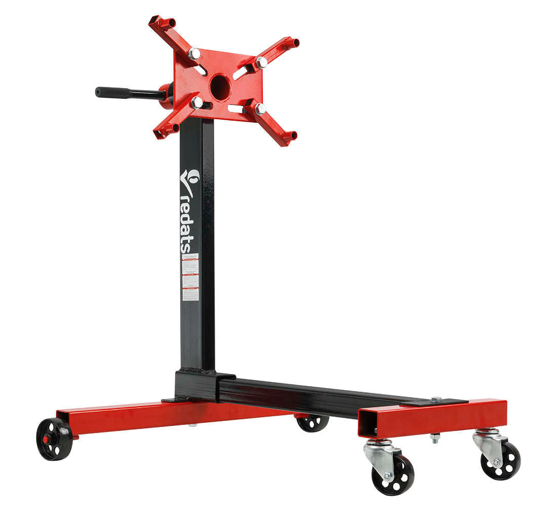 Cavalletto per motore supporto sostegno motore 450 kg, rotante, esta regolabile 360°, 4 ruote, manutenzione veicoli, Redats