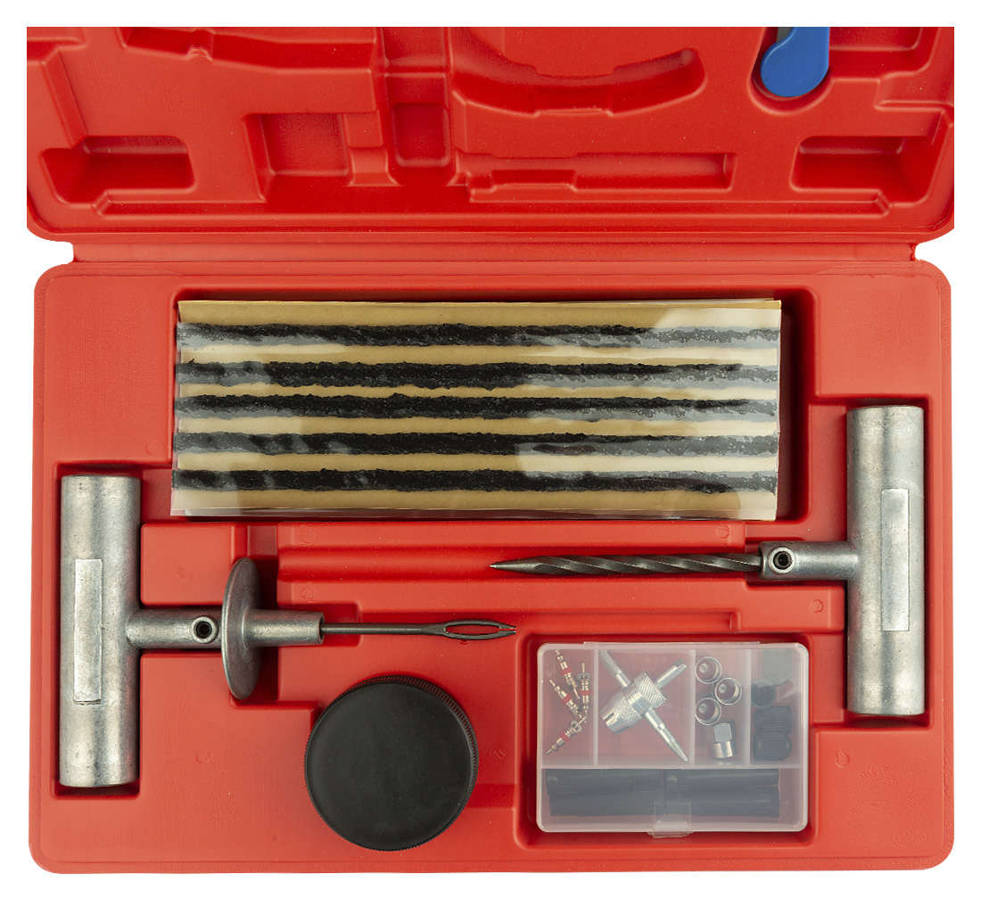 Kit riparazione pneumatici auto - kit foratura moto tubeless - emergenza per ripara gomme auto - kit riparazione gomme, strisce di riparazione, 55 pezzi
