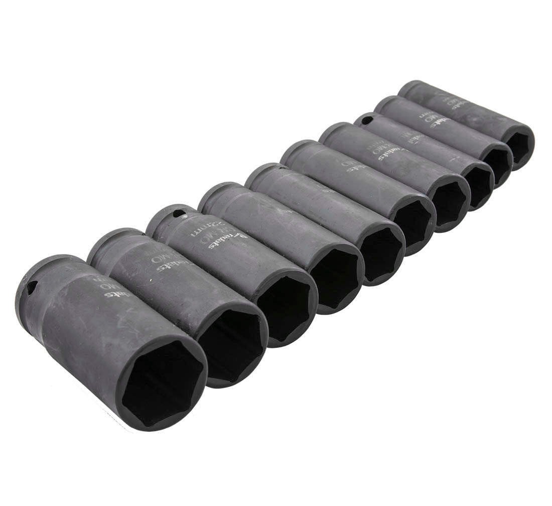 Chiavi a bussola 1/2", set 10 bussole, 13-26mm, bussole a impulsi con custodia in plastica