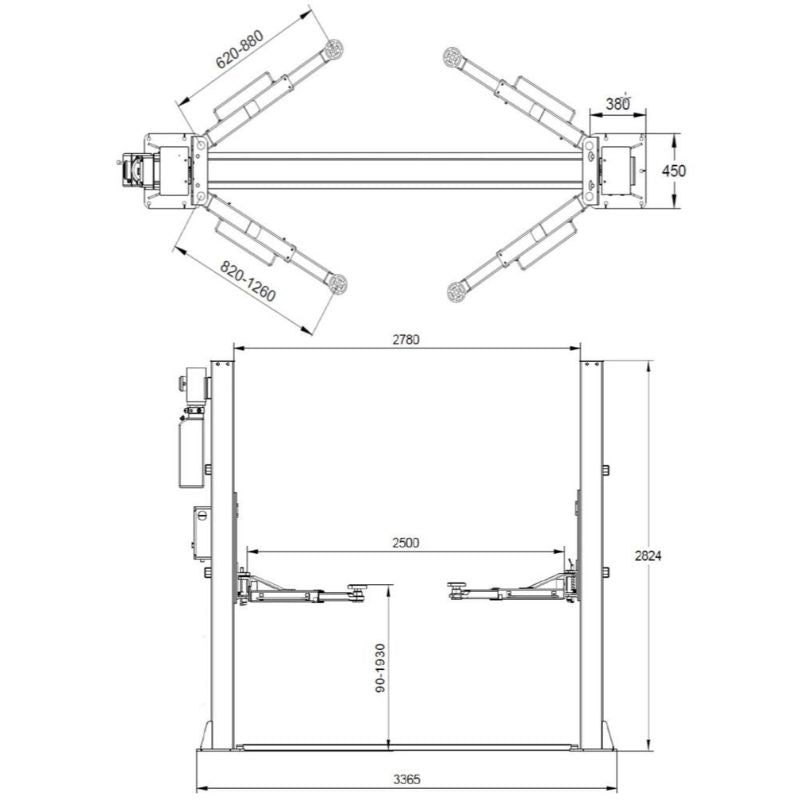Ponte sollevatore auto a 2 colonne, portata 4000 kg, ponte sollevatore idraulico + olio gratis incluso, sblocco automatico elettroidraulico