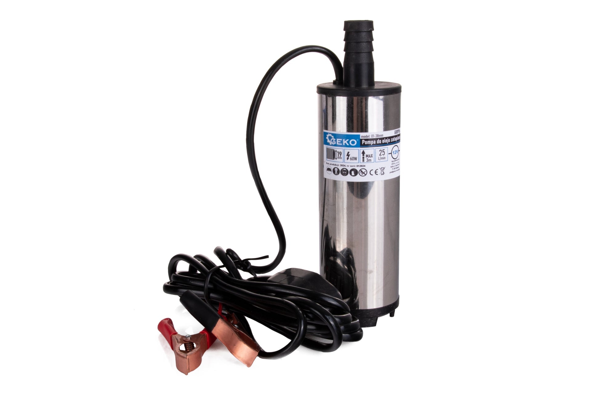 Pompa sommersa 60w 12 v 25 l/min con tubo da 3 m per trasferimento gasolio e liquidi,pompa sommergibile per pompaggio di acqua diesel