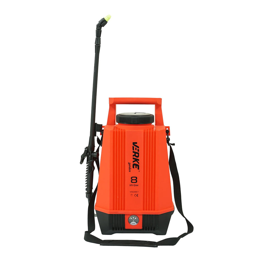 Pompa a pressione con batteria 12v per giardino e colture, irroratrice, spruzzatore da 8 litri, Verke Garden
