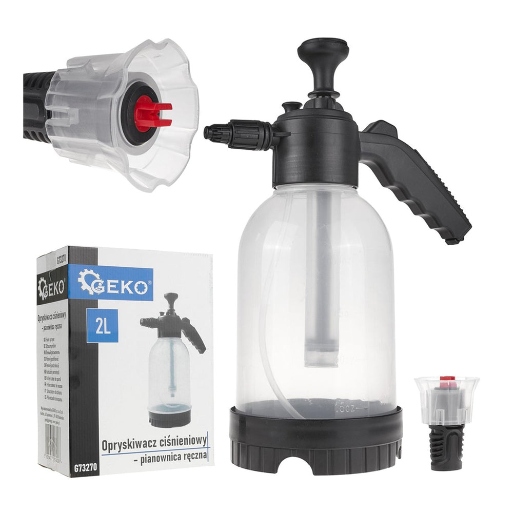 Pompa a pressione manuale, spruzzatore per schiuma con 2 ugelli, nebulizzatore per poliuretanica in plastica resistente, 2 litri