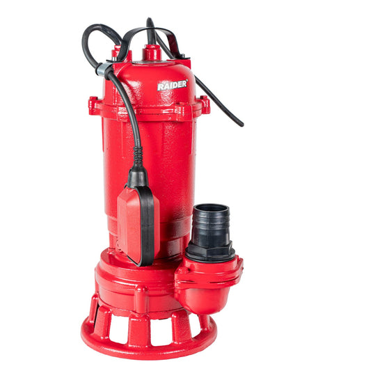 Pompa sommersa acque nere con trituratore 1100w 1" 300l/min 13m, elettropompa a immersione Raider Rd-Cawp56