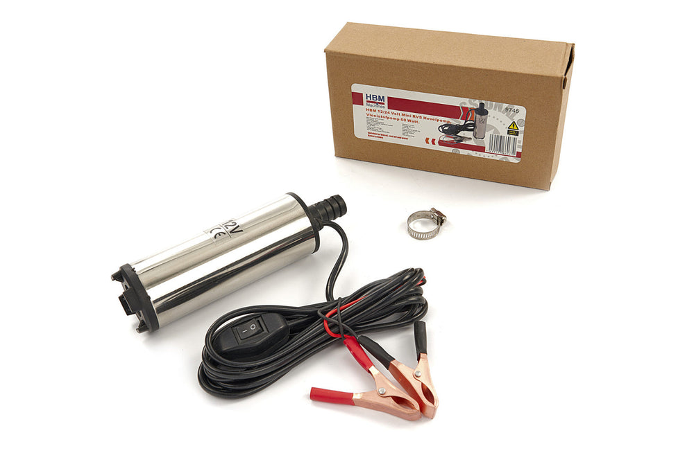 Pompa sommersa di travaso gasolio, olio ed acqua 12v ,40w, 20l/min, sommergibile, per pompaggio  diesel 37 mm