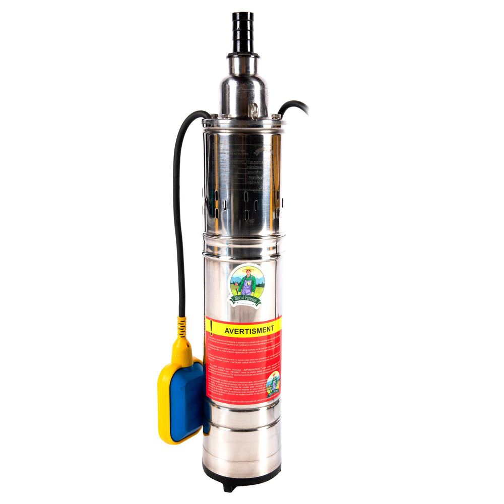 Pompa sommersa per pozzi con gallleggiante, 1100 w, portata 1850 l/ora,elettropompa a immersione