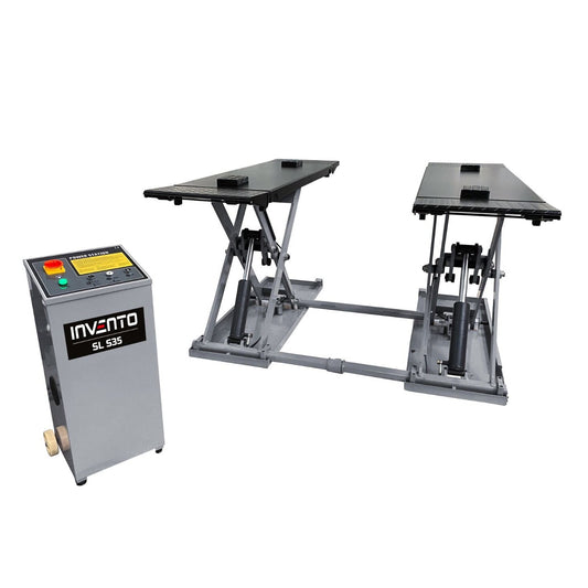 Ponte sollevatore a forbice portata 3500 kg, alzata da 110 a 1000mm ideale per gommisti, 220 V Invento