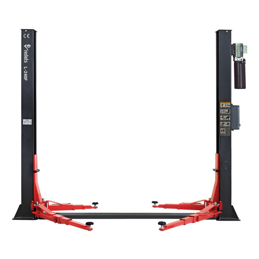Ponte sollevatore auto a 2 colonne, portata 4000 kg, idraulico, sblocco automatico elettroidraulico, bracci simmetrici a 3 segmenti 230 V L-240F Redats