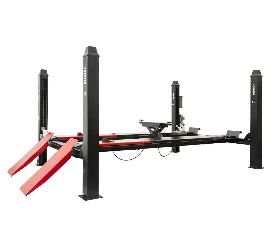 Ponte sollevatore auto a 4 colonne, portata 4000 kg,380v, con cric da fossa