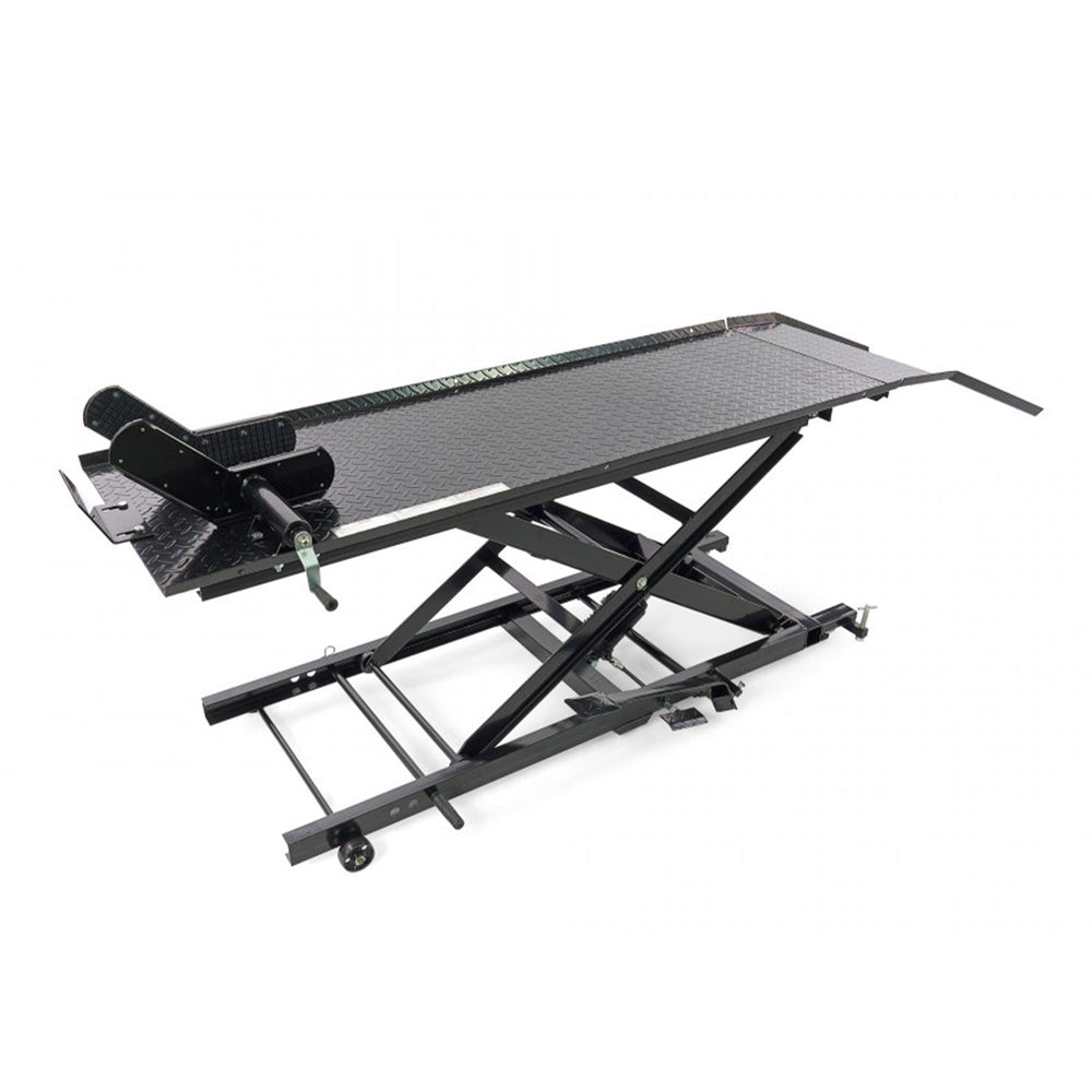Ponte sollevatore idraulico per motocicli scooter 450 kg, piattaforma sollevatrice HBM 200 nero