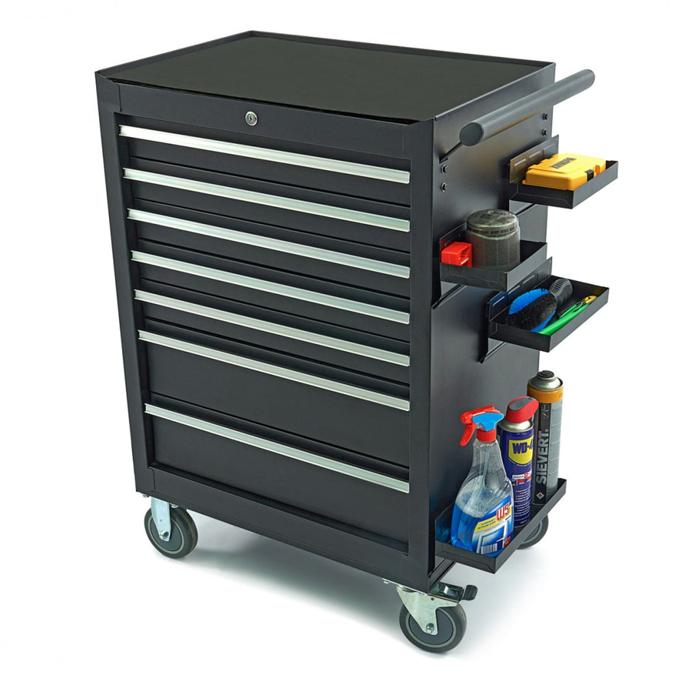 Set-kit di 4 mensole magnetiche per carrello portautensili officina nero, universale ,organizzatori laterali Hbm Machines Olanda