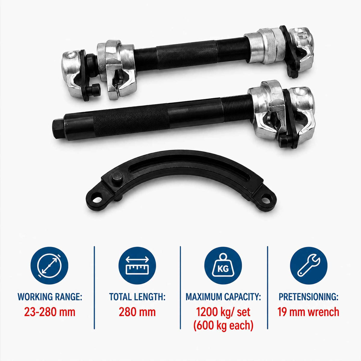 Set-kit compressore molla ammortizzatore per auto, professionale, 1, 2 tonnellate, kit 2 pezzi Gebo Tools