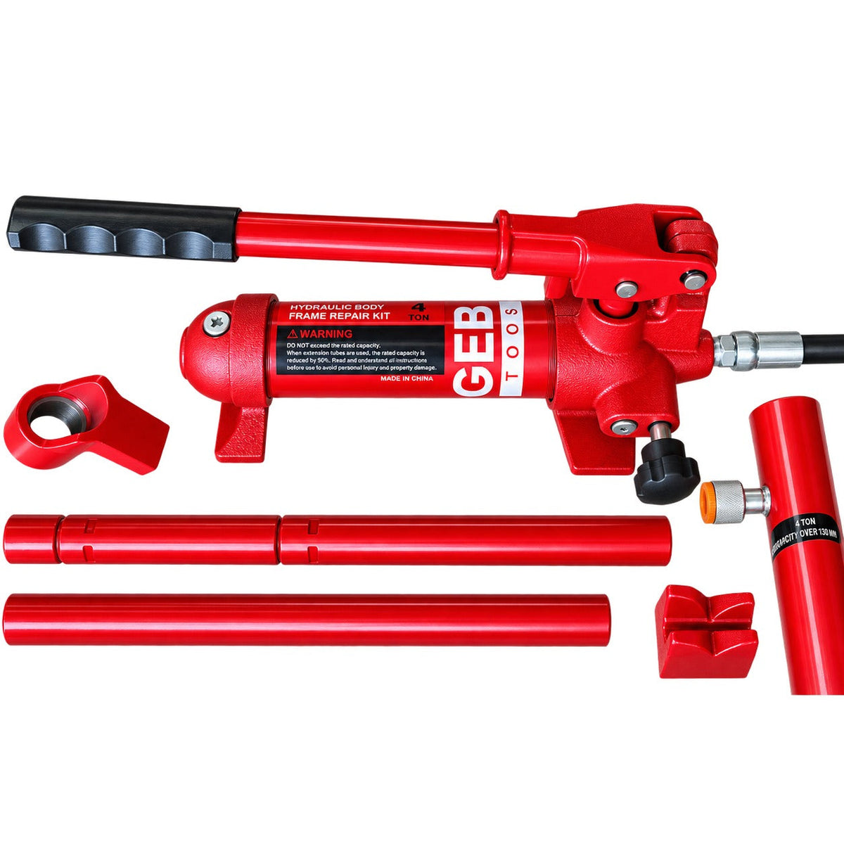 Kit-set idraulico per la raddrizzatura e la rimozione delle ammaccature della carrozzeria, per riparazione, 4 tonnelllate, utensile professionale automobilistico,14 pezzi Gebo Tools