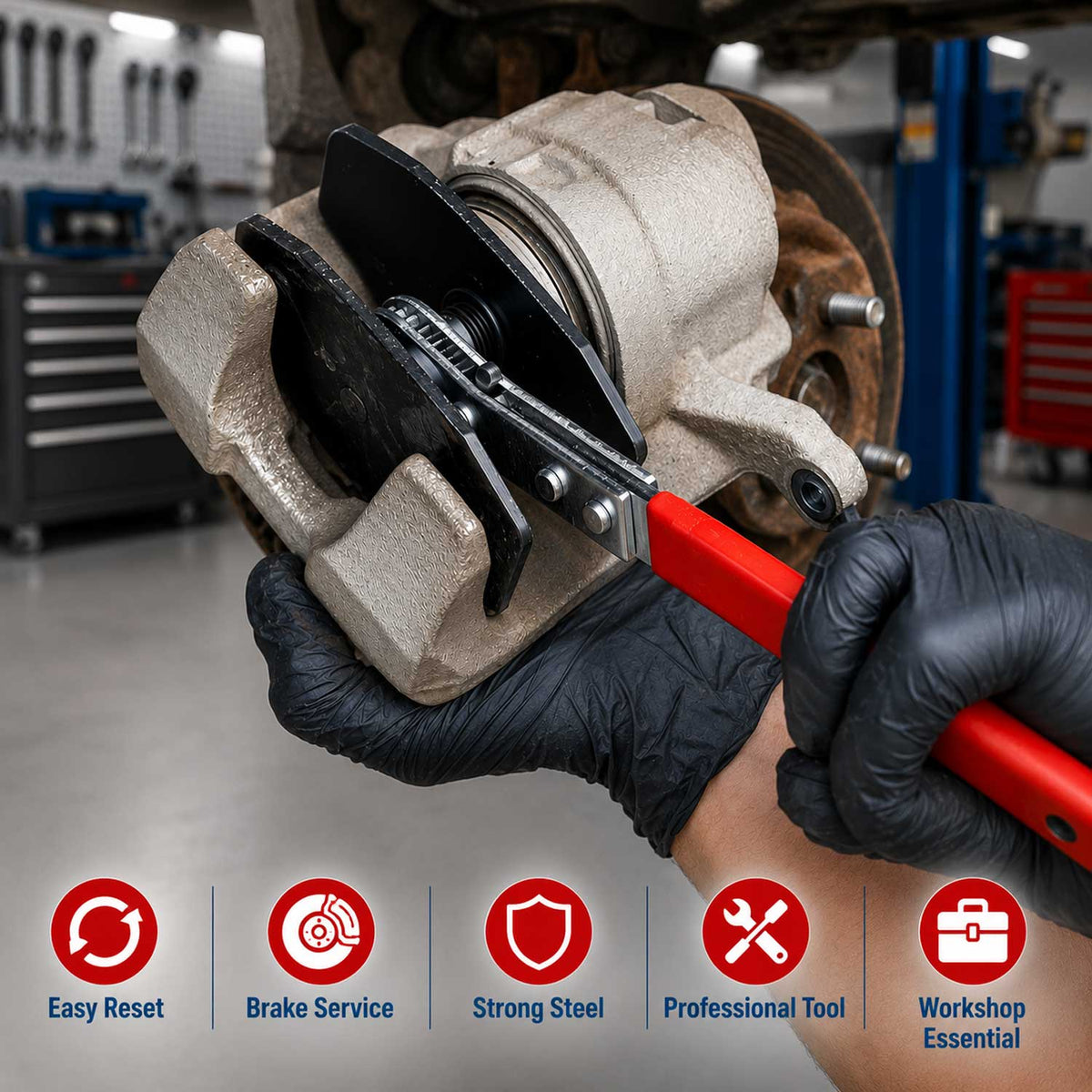 Pressa per pistoncini delle pinze freno, strumento per la retrazione del pistone dei freni Gebo Tools
