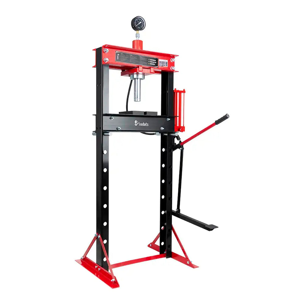 Pressa idraulica da officina 20 tonnellate a telaio per cuscinetti con manometro, a doppia azione, H-370N Redats