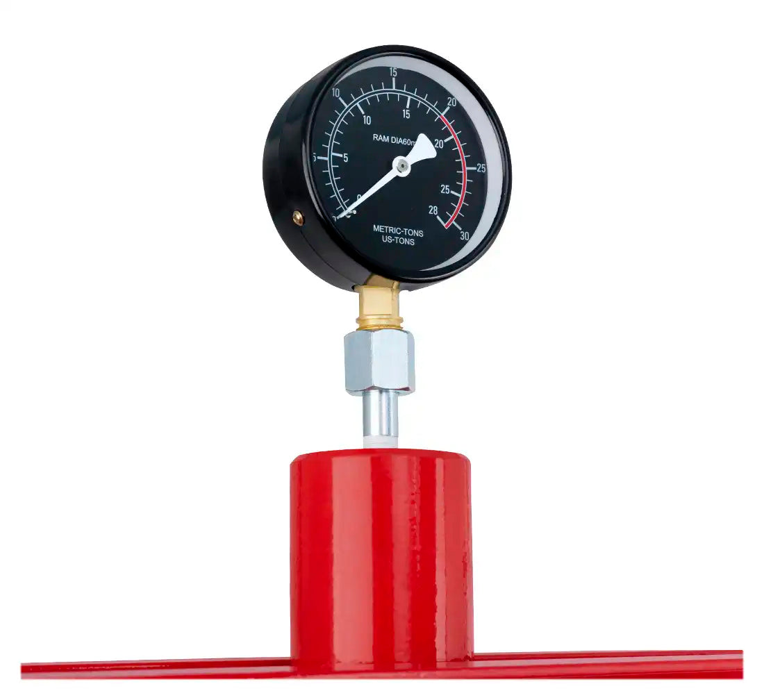 Pressa idraulica da officina 20 tonnellate a telaio per cuscinetti con manometro, a doppia azione, H-370N Redats