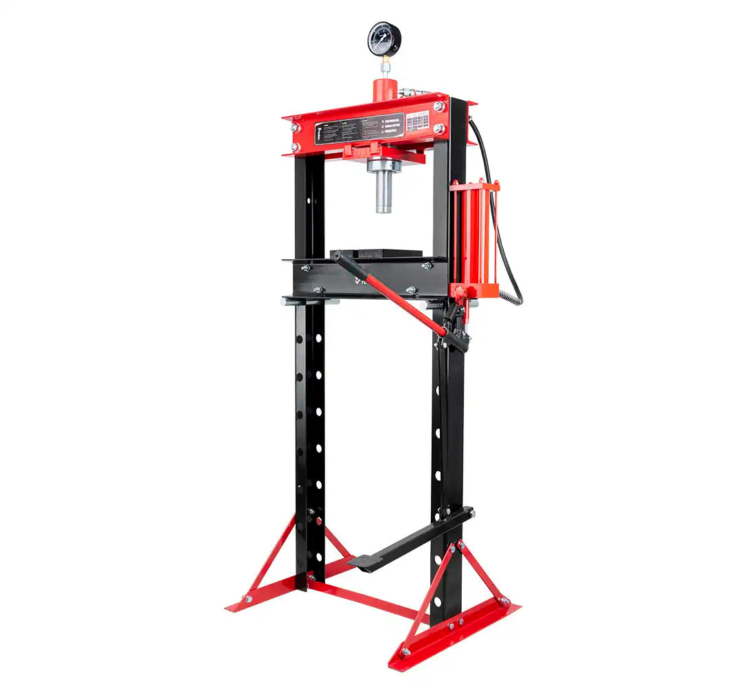Pressa idraulica da officina 20 tonnellate a telaio per cuscinetti con manometro, a doppia azione, H-370N Redats