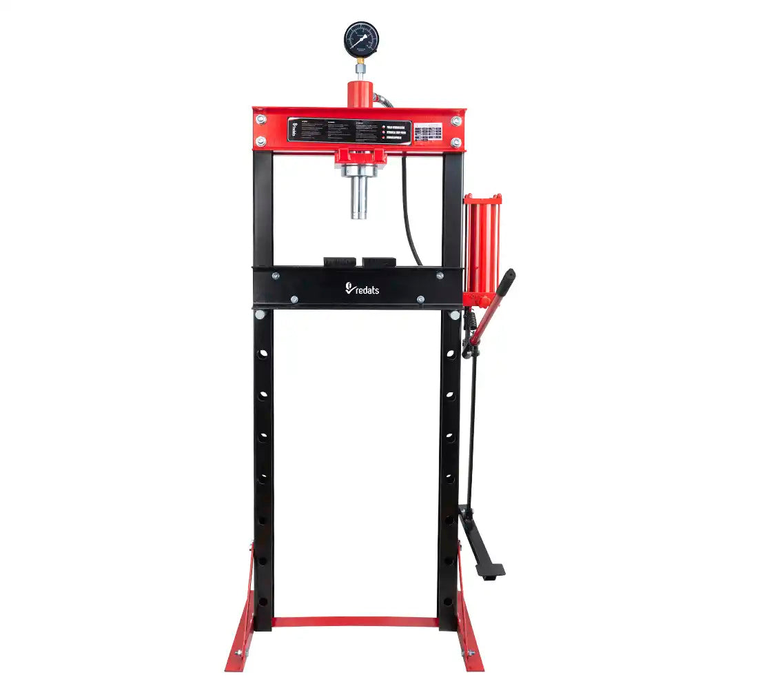 Pressa idraulica da officina 20 tonnellate a telaio per cuscinetti con manometro, a doppia azione, H-370N Redats