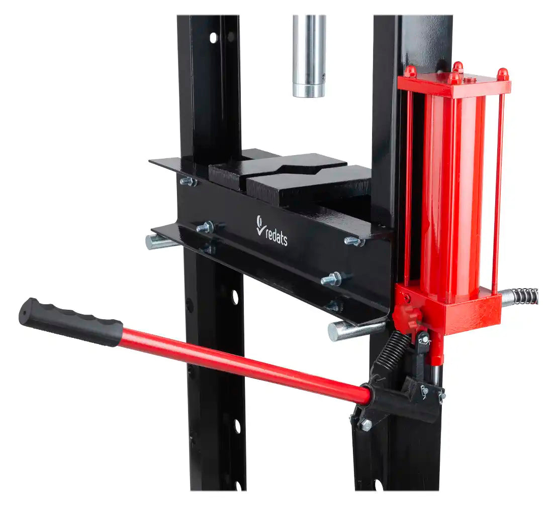 Pressa idraulica da officina 20 tonnellate a telaio per cuscinetti con manometro, a doppia azione, H-370N Redats