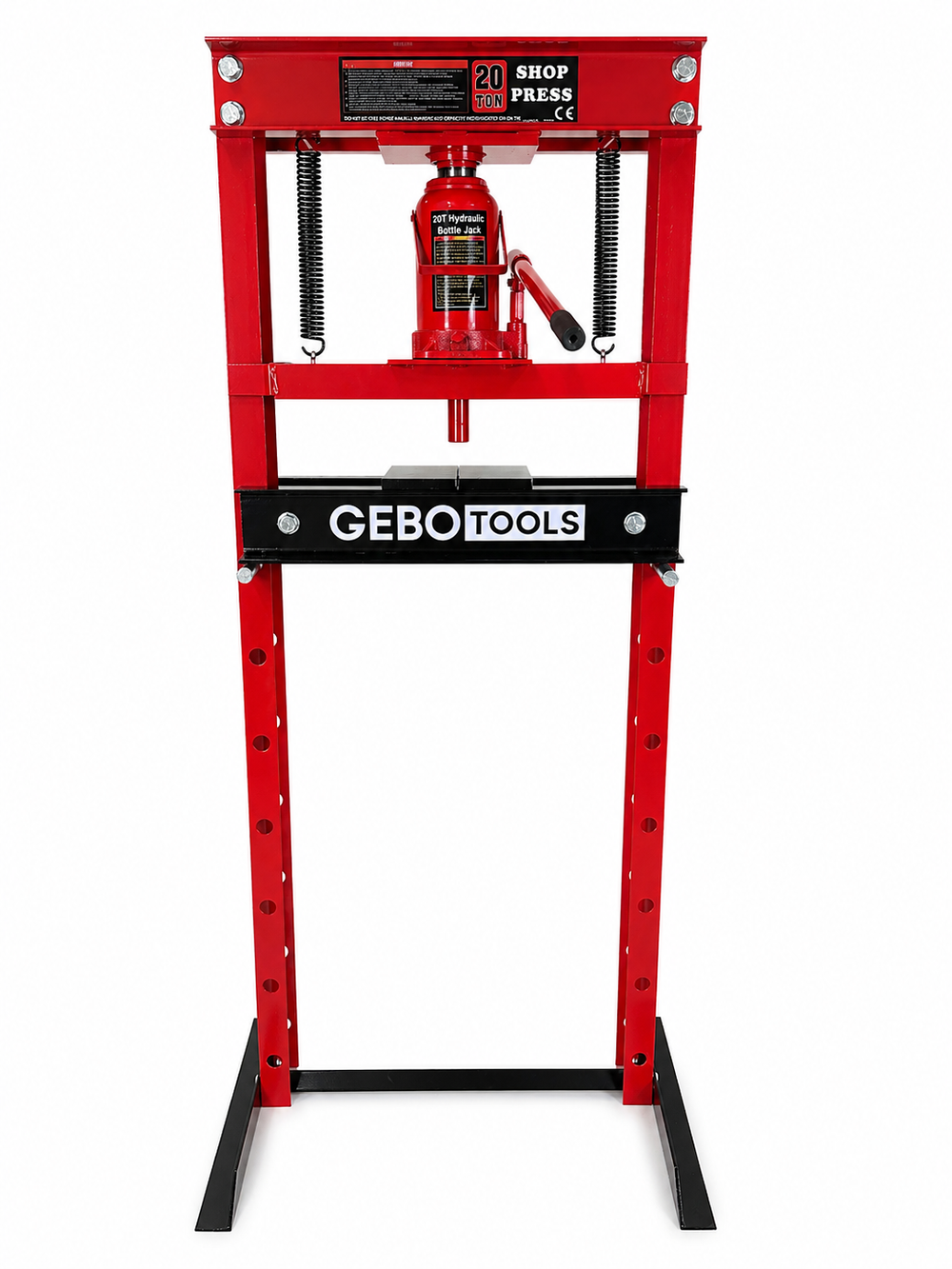 Pressa idraulica da officina 20 tonnellate, a telaio per cuscinetti, Gebo Tools