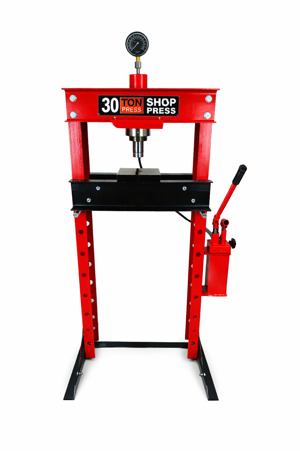 Pressa idraulica da officina 30 tonnellate a telaio per cuscinetti con manometro, a doppia azione,  Gebo Tools