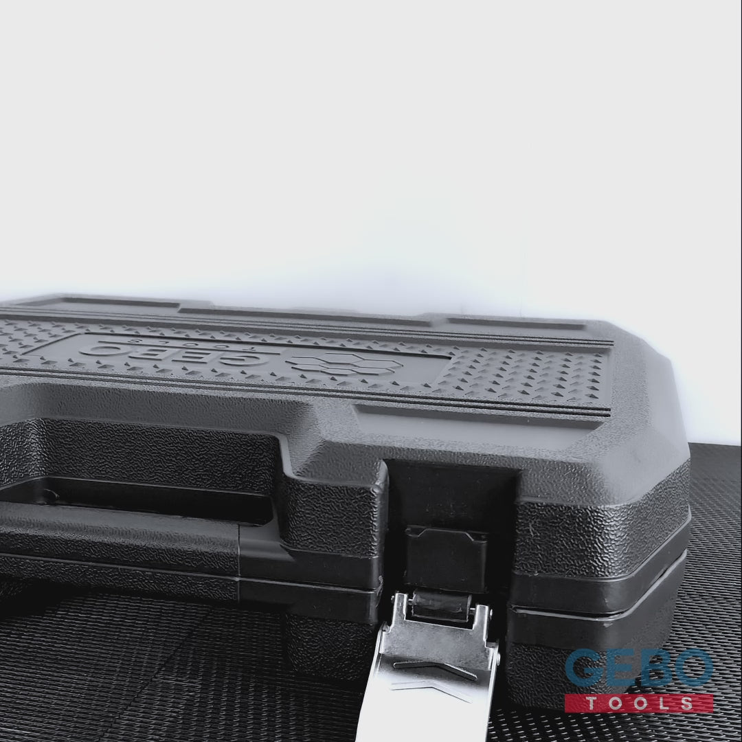 Valigetta utensili professionale 108 pezzi, serie di chiavi a bussola in Cr-V, torx cricchetti, prolunghe, kit attrezzi per auto, officina fai-da-te con attacchi 1/2" e 1/4", Hbm