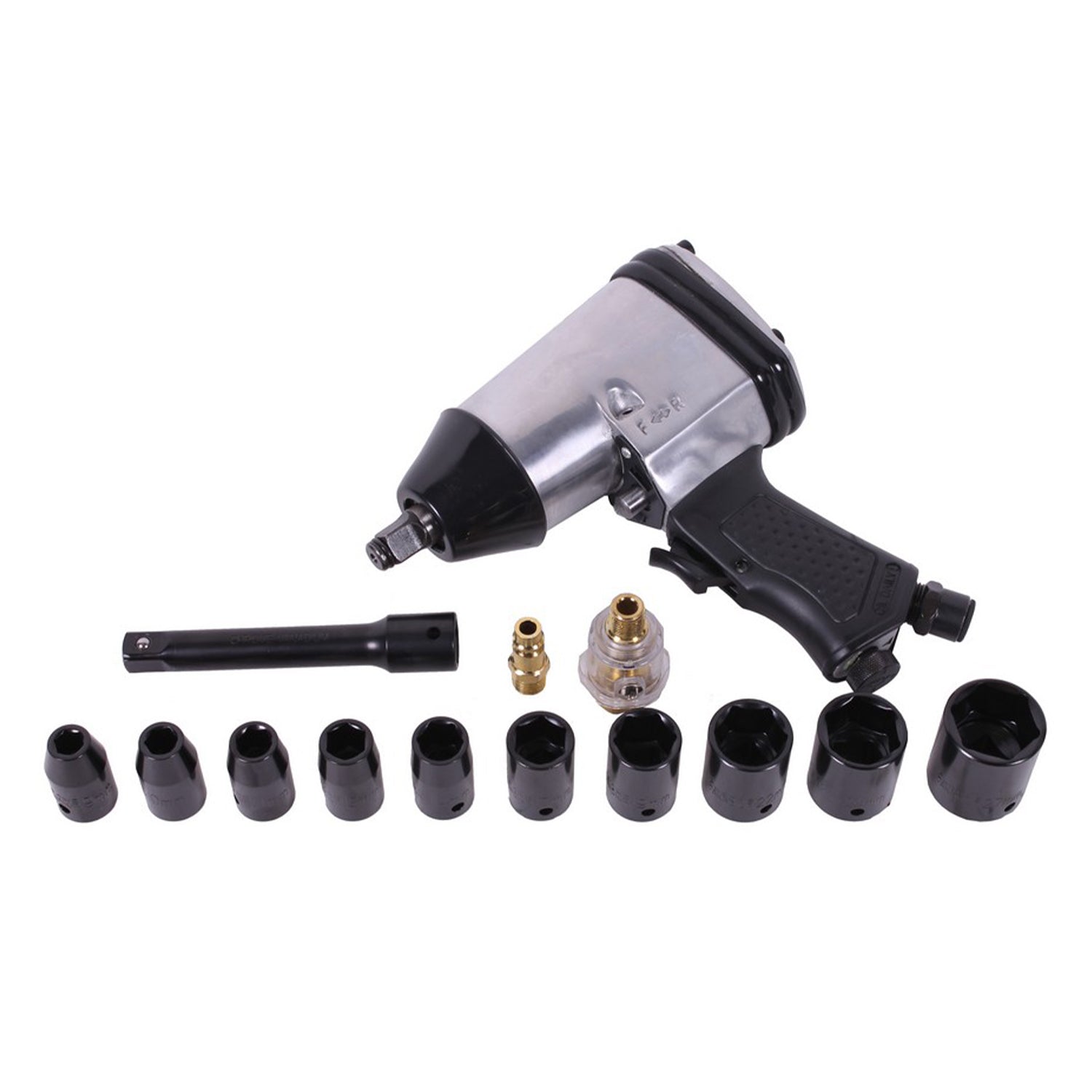 Avvitatore a impulsi pneumatico, professionale, chiave 1/2" con bussole 9–27 mm