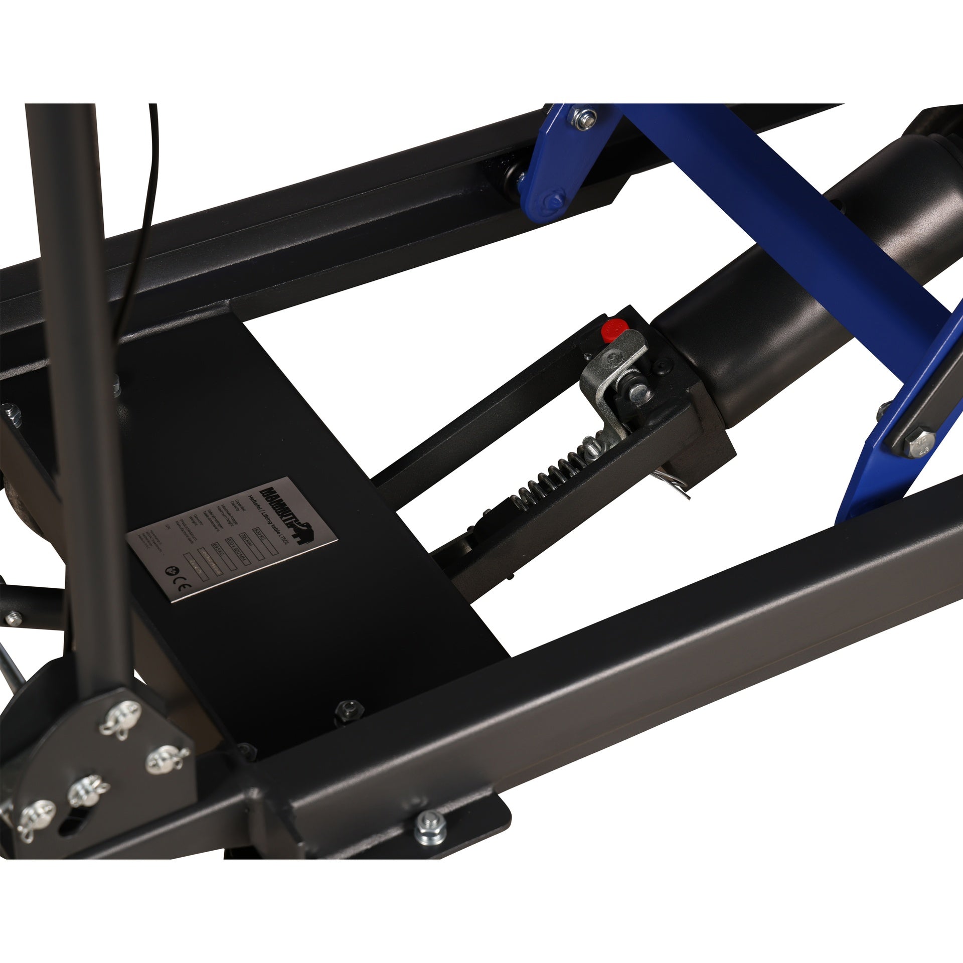 Tavolo elevatore idraulico mobile con altezza di sollevamento 390-910 mm, piattaforma 852 X 502 mm, capacita' di carico 500 kg, carrello idraulico a forbice , carrello elevatore idraulico, Mammuth