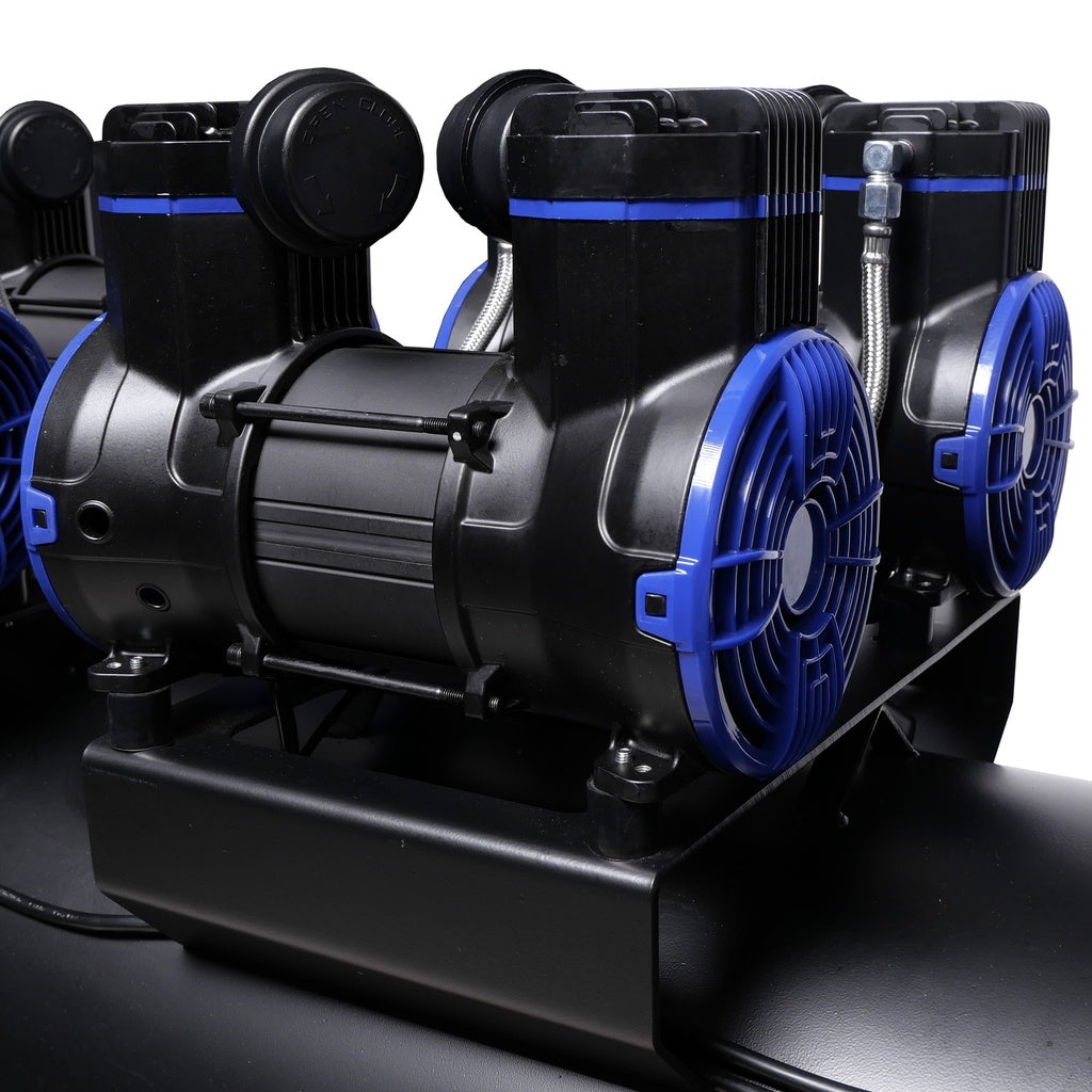 Compressore aria silenziato - con capacità del serbatoio di 300 litri - senza olio, oil free - per utensili pneumatici, 6 × 2 HP Airpro