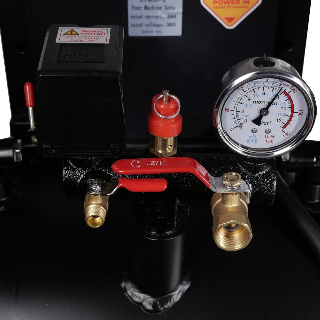 Compressore aria silenziato - con capacità del serbatoio di 120 litri - senza olio, oil free - per utensili pneumatici, 4 × 2 HP Airpro