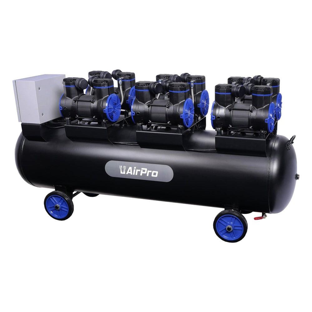 Compressore aria silenziato con capacità del serbatoio di 300 litri ,senza olio, per utensili pneumatici, 6 × 2 HP Airpro