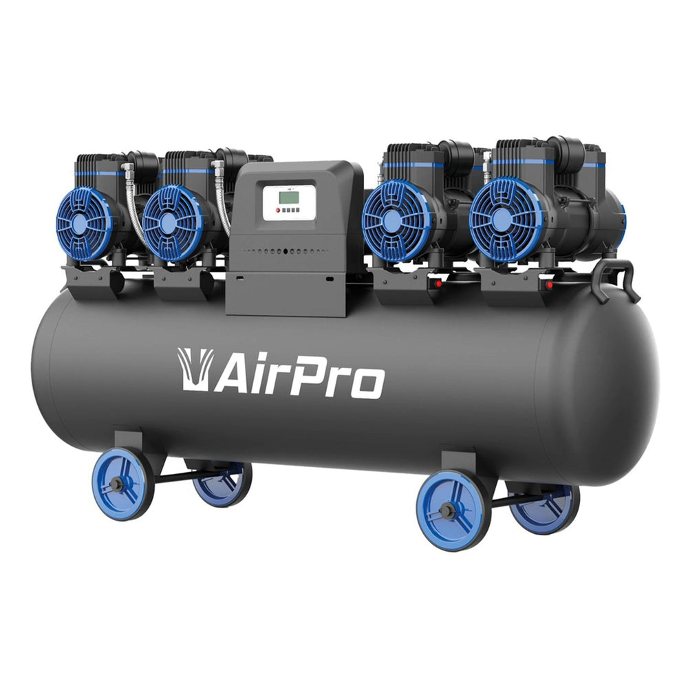 Compressore aria silenziato con capacità del serbatoio di 120 litri,senza olio, per utensili pneumatici, 4 × 2 HP Airpro