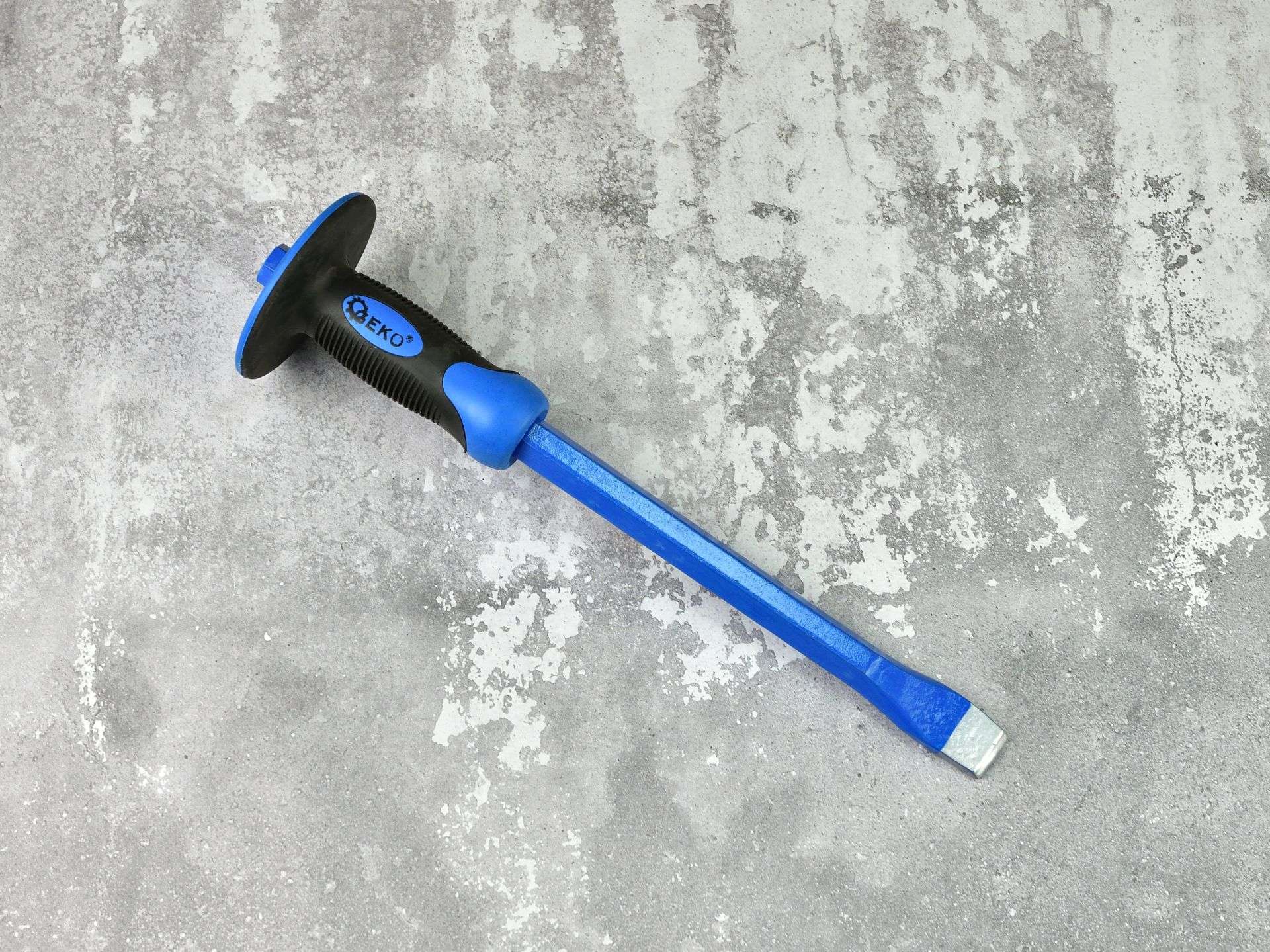 Scalpello da muratore piatto con paracolpo 350 x 18mm, acciaio Cr-V, per materiali duri mattoni calcestruzzo pietre, impugnatura antiscivolo