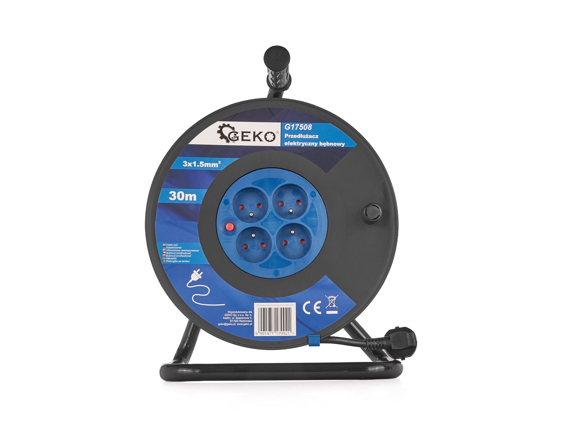 Avvolgicavo 4 uscite-prese 3 × 1,5 mm 30 m