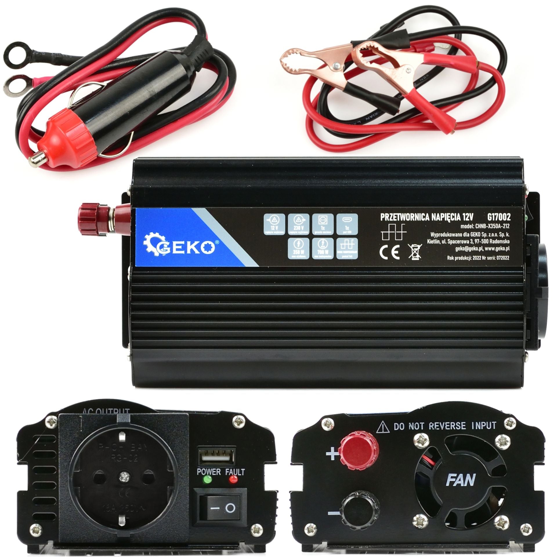 Inverter onda modificata, invertitore di tensione fotovoltaico per camper auto, convertitore di potenza, adatto per elettrodomestici, camper e campeggio, 12–220 V 350/700 W