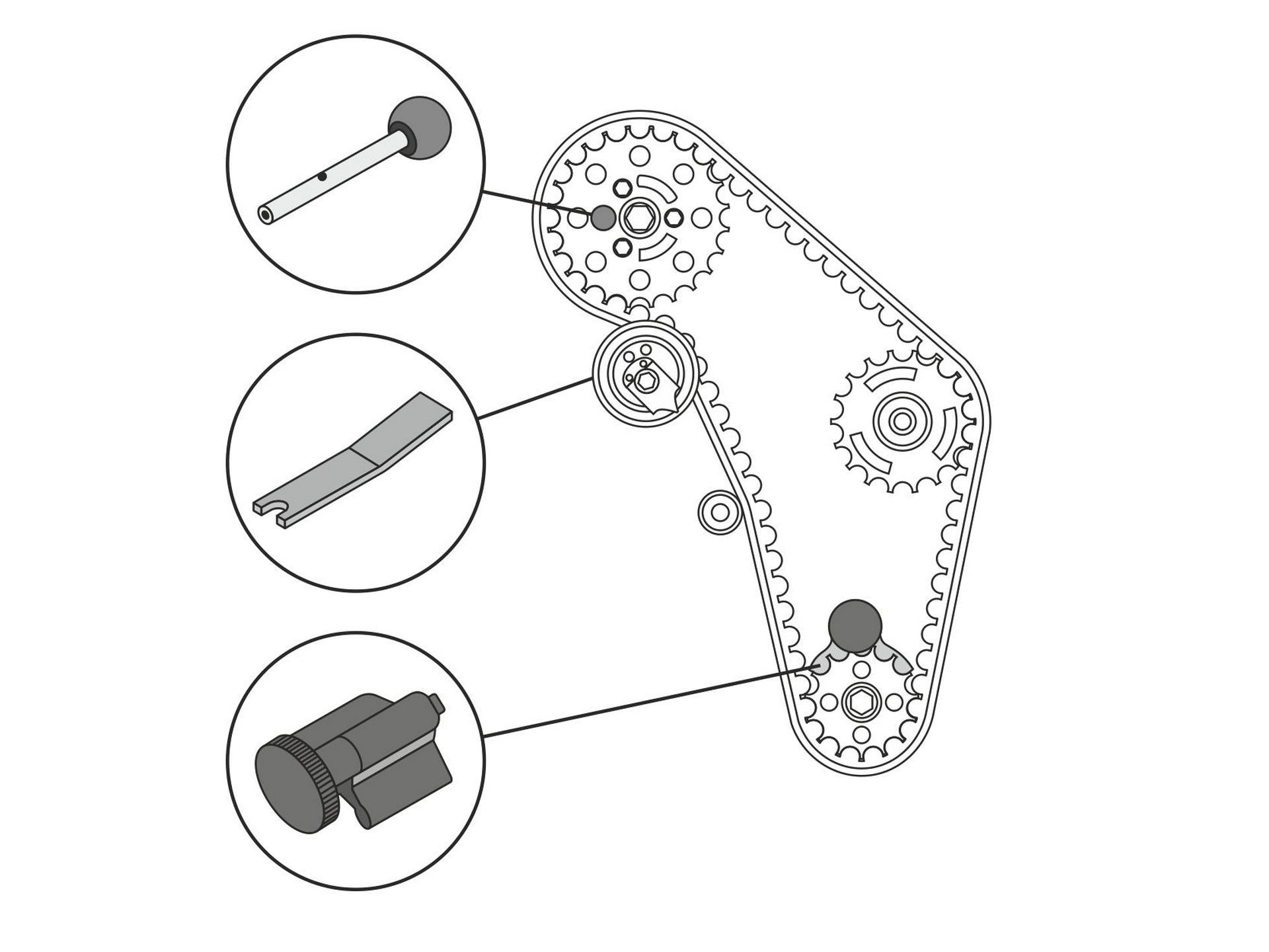 Albero a camme per la messa in fase del motore set di attrezzi kit di bloccaggio compatibile con motori VAG, Volkswagen Audi Seat Skoda 1.2 1.4 1.9 2.0 TDI diesel