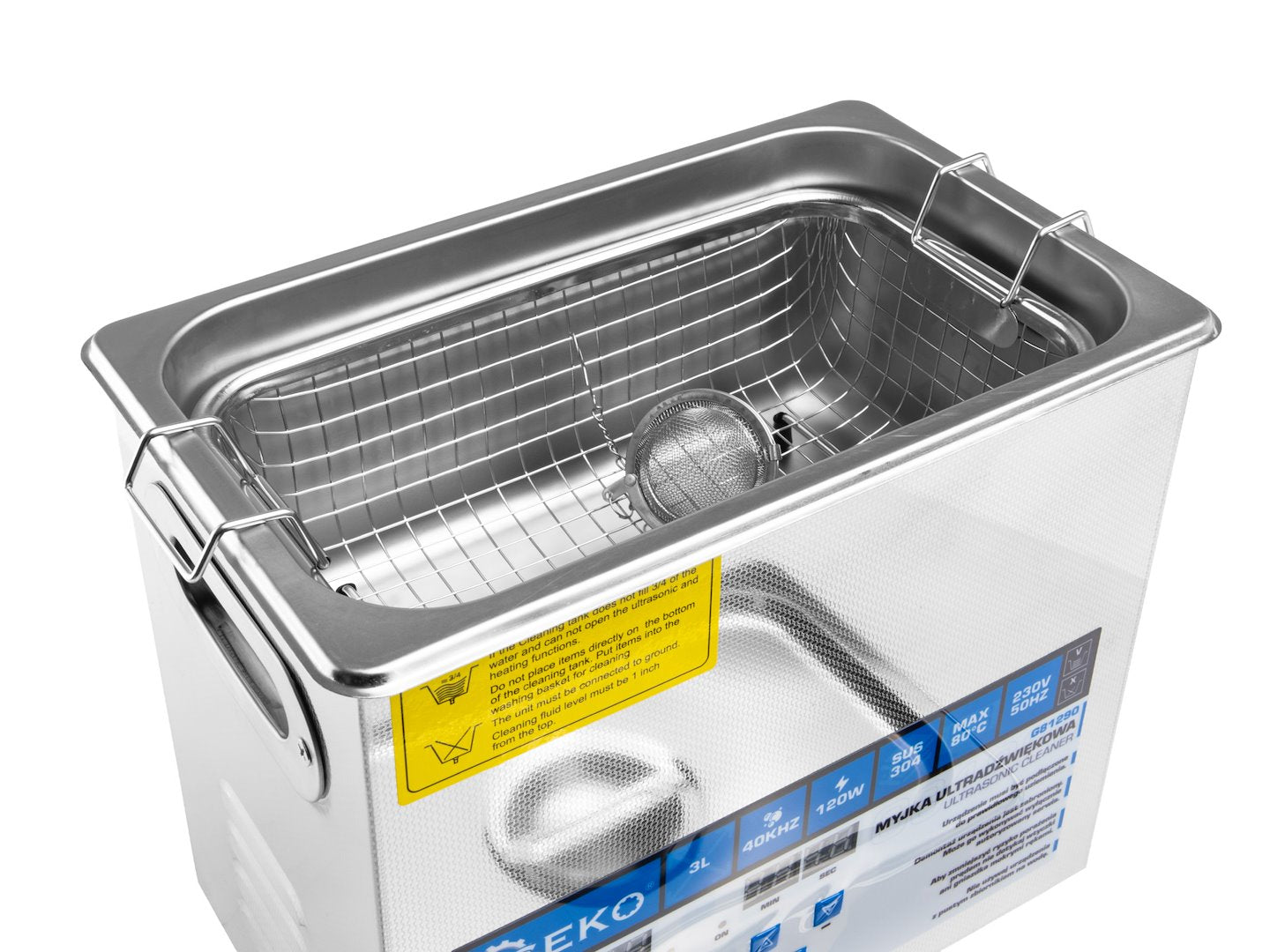 Pulitore a ultrasuoni professionale in acciaio inossidabile, potente macchina di pulizia ad ultrasuoni a frequenza di 40 khz,digitale professionale con timer, 3 litri 120 W Geko