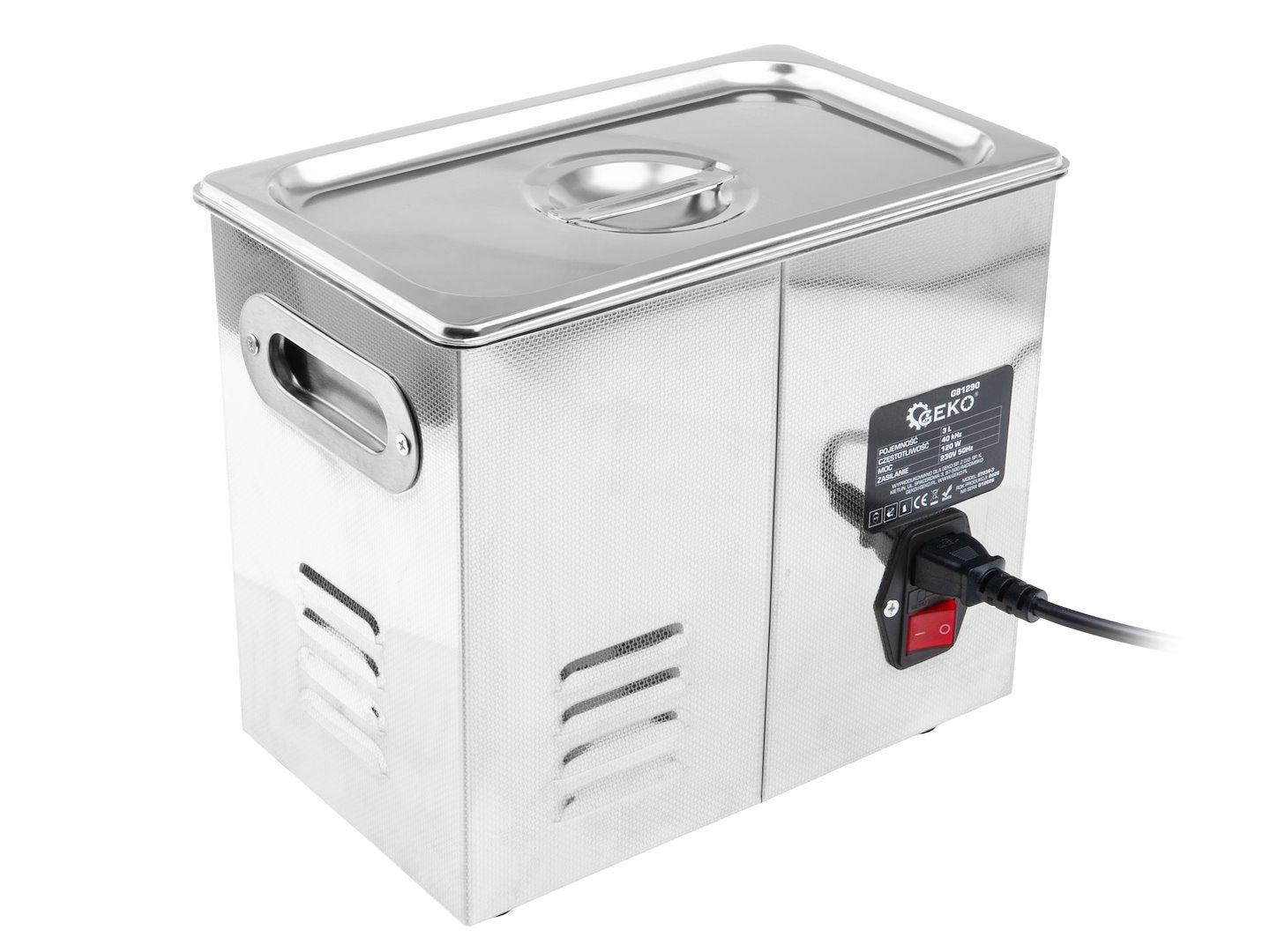 Pulitore a ultrasuoni professionale in acciaio inossidabile, potente macchina di pulizia ad ultrasuoni a frequenza di 40 khz,digitale professionale con timer, 3 litri 120 W Geko