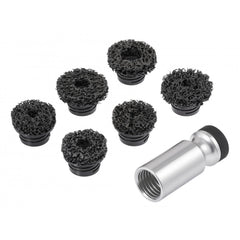 Set-kit di spazzole per pulizia mozzi ruota e dadi ,adattatore pulitore mozzi cerchi 7 pezzi Quatros