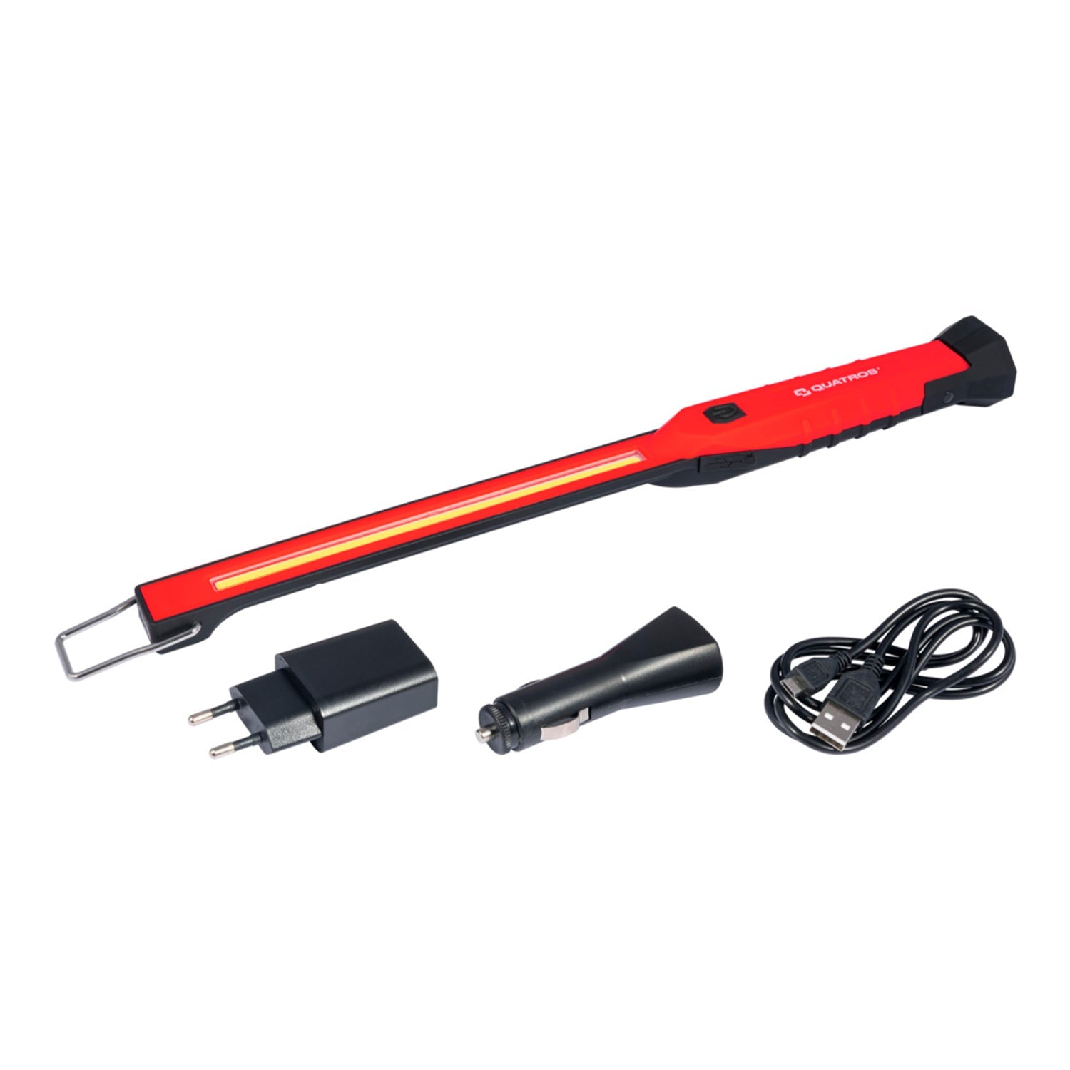Lampada portatile ricaricabile LED COB 3w magnetico carrozzeria, lampada torcia lavoro calamita portatile ricaricabile slim, Quatros