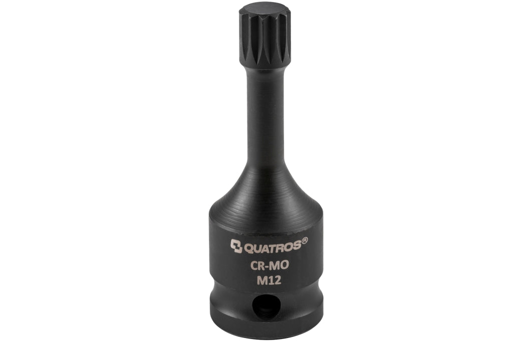 Set di 2 chiavi a bussola per punte a percussione da 1/2", M12, Cr-Mo, con inserti per bussole a impatto Spline, per cuscinetti ruota VAG, Quatros