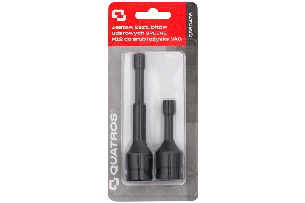 Set di 2 chiavi a bussola per punte a percussione da 1/2", M12, Cr-Mo, con inserti per bussole a impatto Spline, per cuscinetti ruota VAG, Quatros