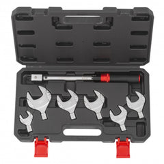 Set-kit chiave dinamometrica 10–75 Nm con teste intercambiabili per impianti di climatizzazione, 7 pezzi Quatros