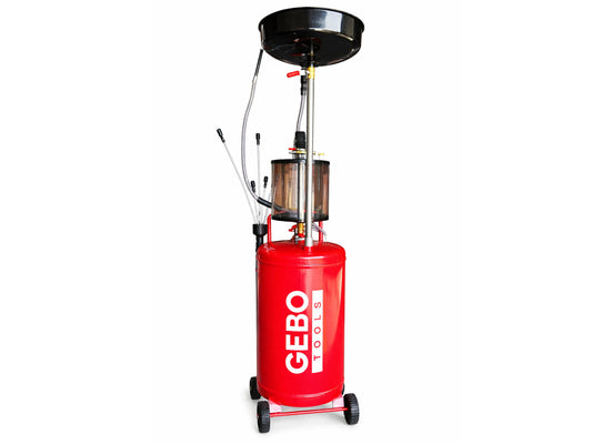 Aspiratore pneumatico olio esausto 80 litri, recuperatore per cambio olio motore, Gebo Tools