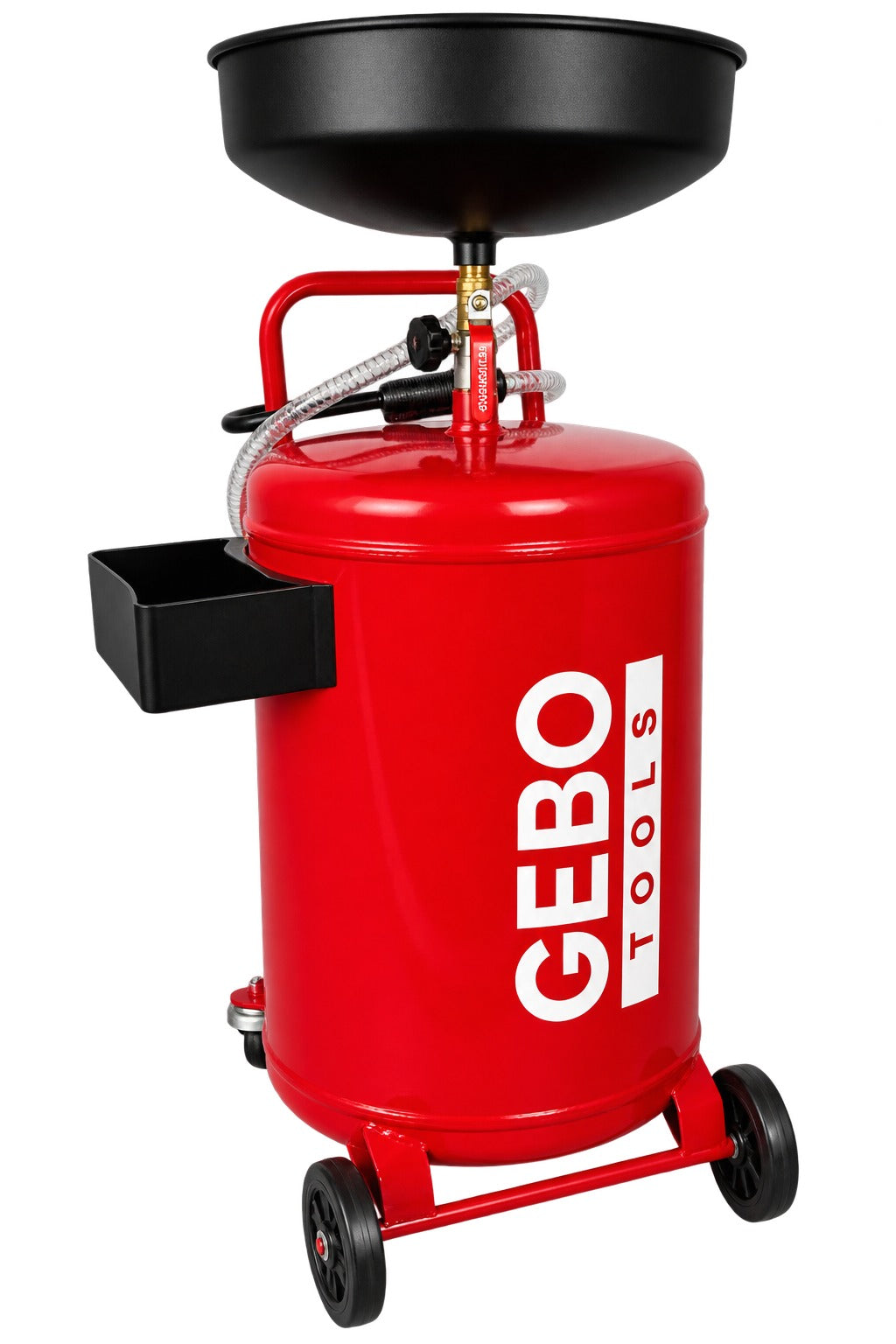 Recuperatore pneumatico per olio esausto da 75 litri con vasca di raccolta 10 litri, scarico a 6-8 bar, asta regolabile Gebo Tools