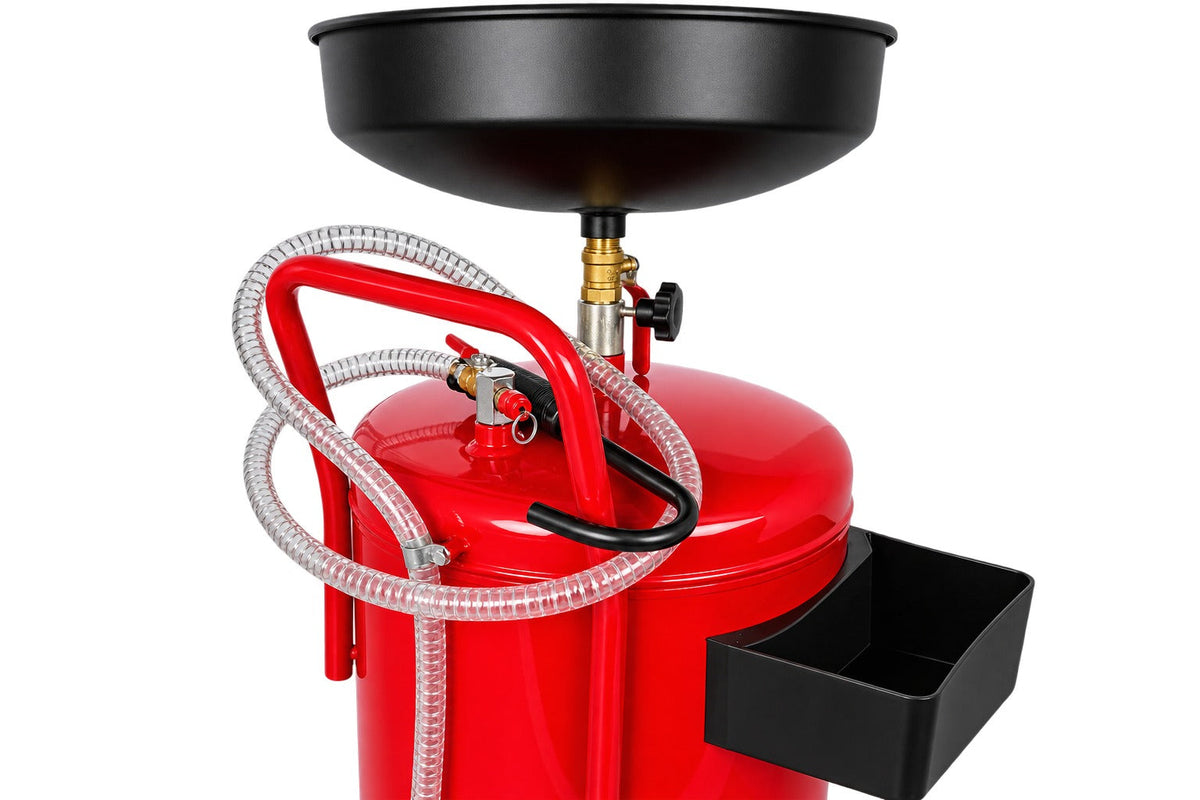 Recuperatore pneumatico per olio esausto da 75 litri con vasca di raccolta 10 litri, scarico a 6-8 bar, asta regolabile Gebo Tools