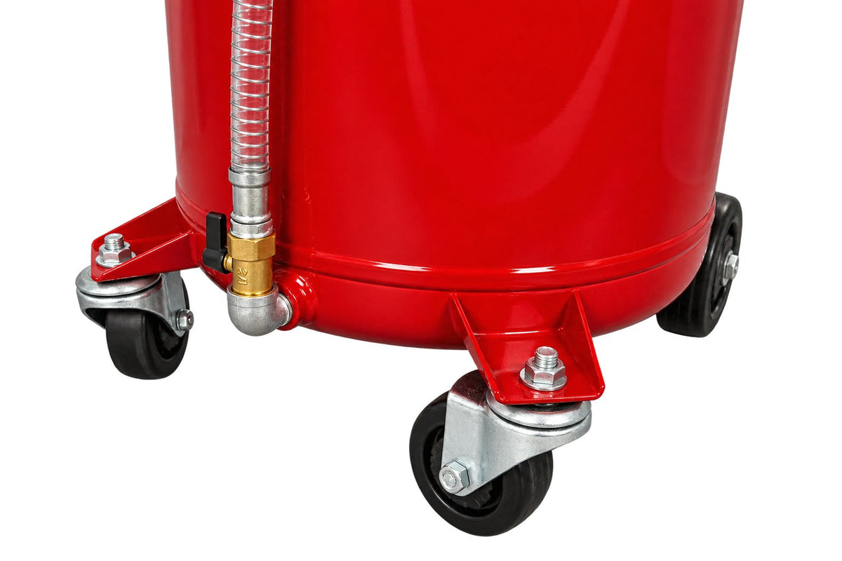 Recuperatore pneumatico per olio esausto da 75 litri con vasca di raccolta 10 litri, scarico a 6-8 bar, asta regolabile Gebo Tools
