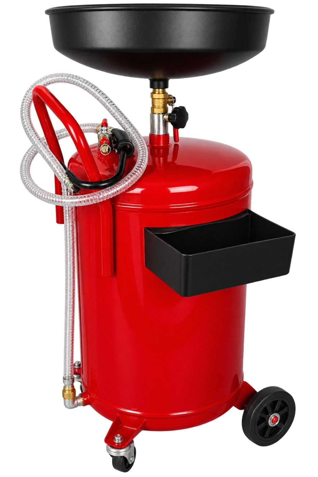 Recuperatore pneumatico per olio esausto da 75 litri con vasca di raccolta 10 litri, scarico a 6-8 bar, asta regolabile Gebo Tools